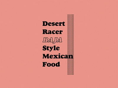 DESERT RACER PART 1 branding design design art graphics illustration restaraunt typography