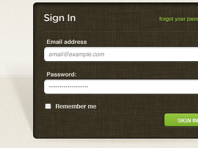 Sign In Form - detailed form login sign in signin