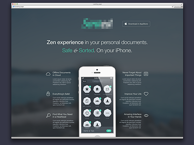 Landing Page dark iphone landing page simple zen