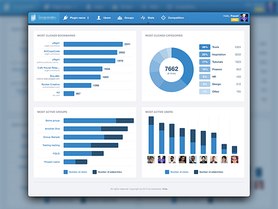 Stats blue chart graphs stats ui webapp