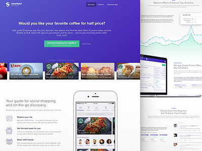 Landing Page graph landing offers purple