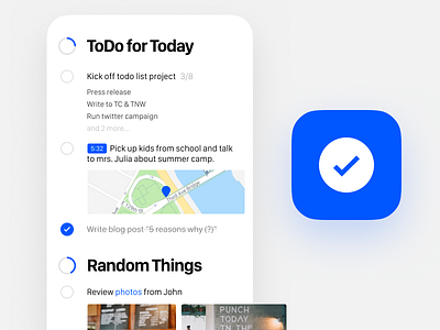 TODO in Figma app blue circles ios minimalistic simple todo