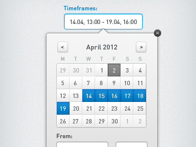 Calendar blue calendar gray timeframe