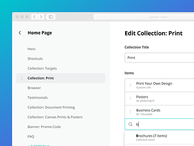 CMS Editor app desktop editor form navigation product design sidebar ui