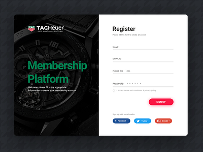 Tag Heur e commerce website design wristwatch