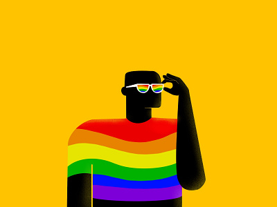 He is Pride. character colors design gaypride happy illustration pride sunglasses