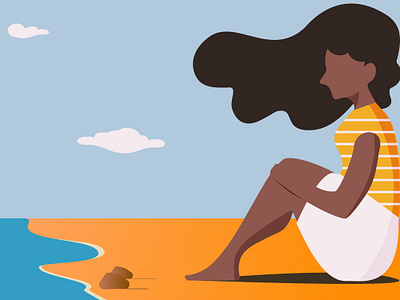 Summer Time beach design illustration ui vector woman woman illustration