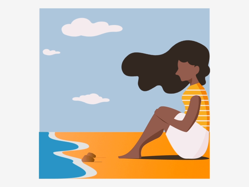 Summer Time aftereffects animated gif animation beach design gif illustration person relaxing water woman woman illustration