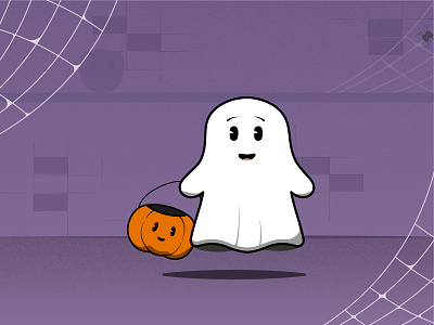 Boome! autumn character design ghost halloween happy illustration october pumpkin spooky vector