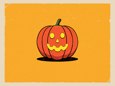 Funky Pumpkin! autumn cartoon design halloween illustration october old fashioned pumpkin