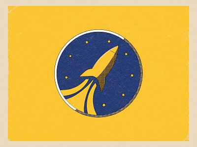 Spaceflight! blue design flight illustration rocket rockets rocketship spaceflight spaceship stars vector weekly weekly warm up yellow