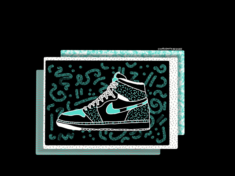 Nikes on my feet ππ with a touch of Keith Haring β¨ true grit texture supply patterns collage texture play keith haring inspiration graphic design hand drawn illustration illustration nike clairssmithdesigns