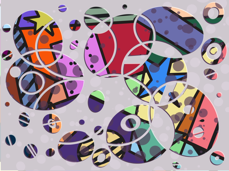 Abstract thoughts ⚫️🔵🔴 hand illustration patterns doodle pop color blast graphic designer texture play abstract art illustration clairssmithdesigns