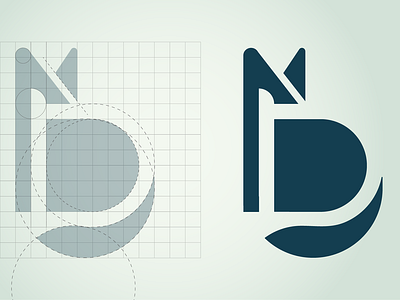 Logo Process | Grid animal circular corporate d mark grid icon logo mark shiba shiba inu