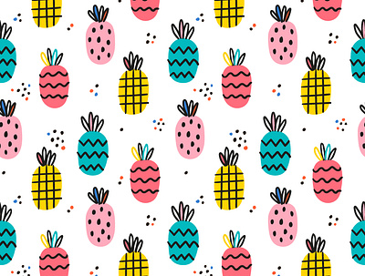 Pineapples pattern. background banner colorful digital paper illustration pattern pattern design pineapple vector wallpaper wrapping paper