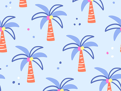 Palm trees pattern background design doodle hand drawn illustration pattern pattern design print seamless pattern summer surface pattern tropical vector wallpaper