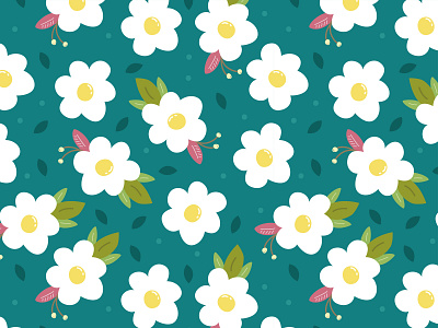 Cute flowers pattern backdrop blue floral floral background floral design flowers flowers illustration garden illustration nature pattern design repeat seasonal spring spring flowers summer surface pattern design wallpaper white flowers wrapping paper