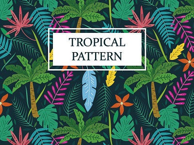 Tropical Pattern backdrop backgound banner beach flowers jungle leaves nature palms pattern design seamless pattern seasonal spring summer surface pattern tropical tropical pattern vector walllpaper wrapping paper