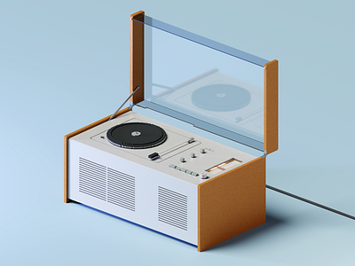 Voxel Tech: Braun SK55 Record Player/Radio Phonosuper braun isometric art magicavoxel radio record player retro tech voxelart