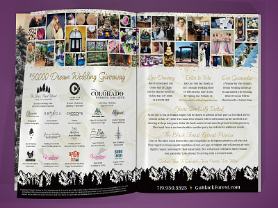 Black Forest Retreat CO Wedding Magazine Ad Spread adobe illustrator adobe indesign advertising graphic design magazine ad
