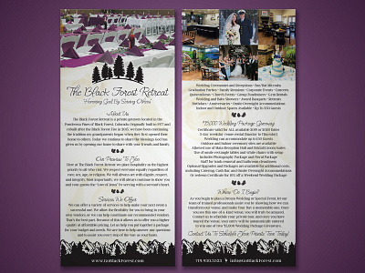 Black Forest Retreat Rack Cards adobe indesign advertising graphic design print collateral rack cards