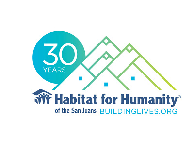 30 Yr Anniv. Logo for Habitat for Humanity of the San Juans adobe illustrator branding design graphic design logo