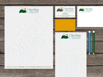 Twin Peaks Lodge & Hot Springs Logo & Business Colatteral adobe illustrator adobe indesign design graphic design illustration logo print collateral