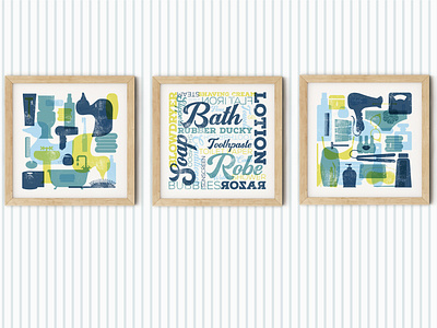 Retro Bathroom Wall Art