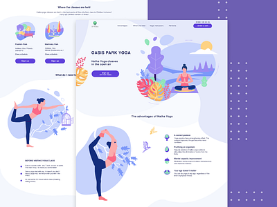 Landing page 003 concept daily ui flat illustration landingpage vector yoga