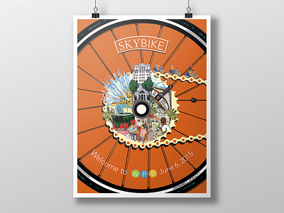 Skybike Poster artwork design illustration poster west palm beach