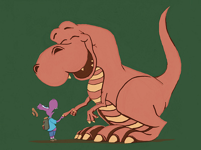 Ding Dong character design childrens book dinosaur hippopotamus illustration t rex