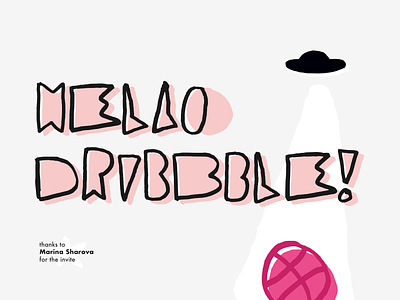 Hello Dribbble! debut shot design icon illustration light minimal poster typography vector welcome shot