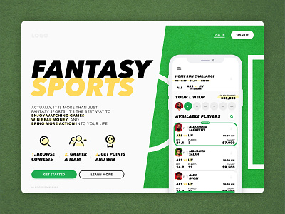 fantasy sports one page landing app design fantasy football icon landing light onepage sports ui ui design uidesign