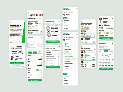 fantasy sports app app design football icon light mobile mobile ui sport sports ui ui ux ui design uidesign uiux ux