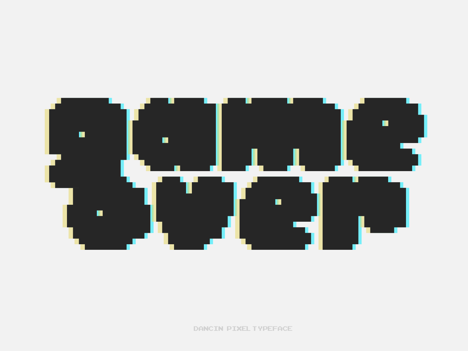 Dancin' Pixel Typeface animated animation bold bug cute dancing dotted font gaming glitch low res pixel pixel art typeface