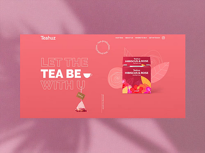 Teahuz Preloader animation clean colors counter cup firstscreen hibiscus homepage lilly main page pink preloader tea ui design web design webdesign website