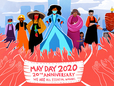 May Day 2020 01 animation character design coronavirus covid19 design graphicdesign illustration nurse posters workers