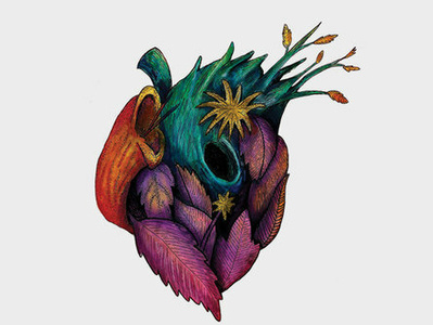 El Corazon Del Desierto heart illustration ink nature