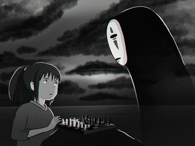 Spirited Away and The Seventh Seal animation chihiro fantasy ghibli illustration miyazaki spirited away