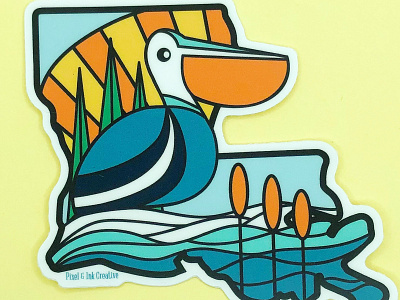 Louisiana Pelican Blues sticker illustration louisiana sticker vector