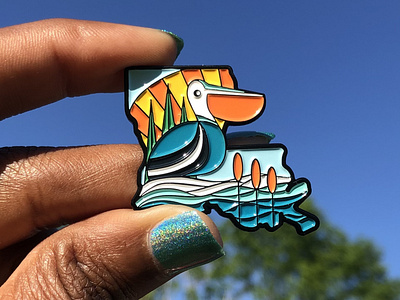 Louisiana Pelican Blues enamel pin