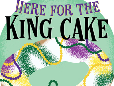 Here for the King Cake illustration vector