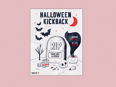 Halloween Invite design halloween illustration party spooky vector