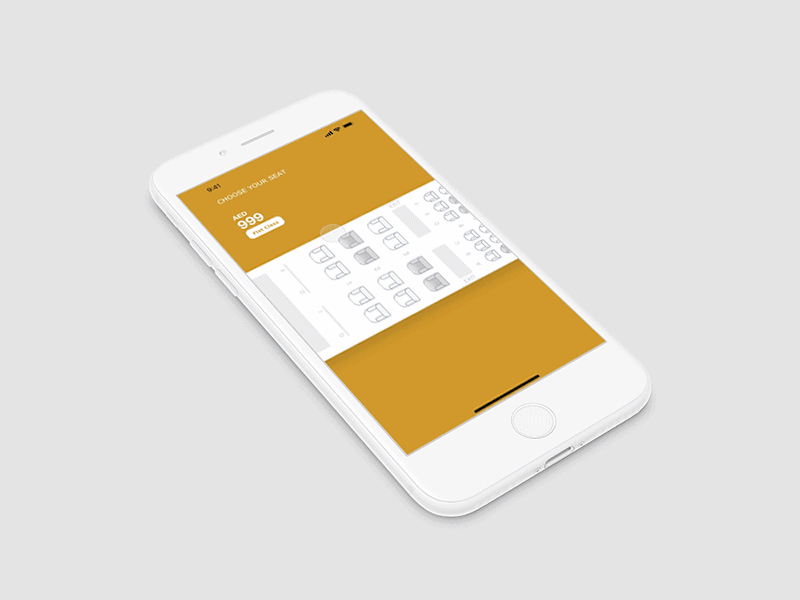 Seat Selection and Payment Concept animation app concept priniple sketch travel
