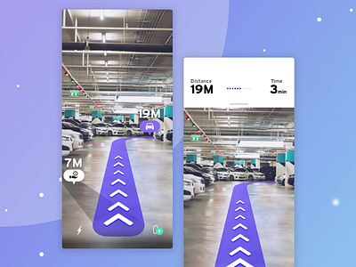 Smart walk app concept ar design parking lot sketch ui ux