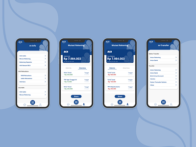 BCA Mobile Apps banking bca mobile blue blue and white details flat minimal mobile ui ux
