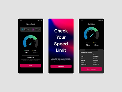 Internet Speed Test mobile ui ux