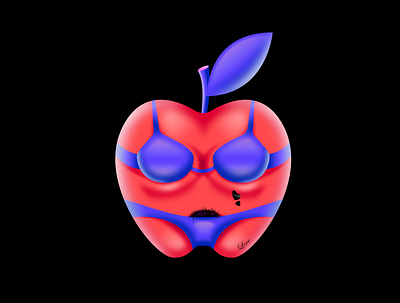 apple in a bikini animation branding design flat illustration illustrator photoshop logo minimal ui vector