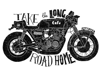Take the Long Road Home abo illustration orka teelocker typography
