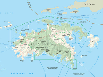 Virgin Islands NP Map cartography maps